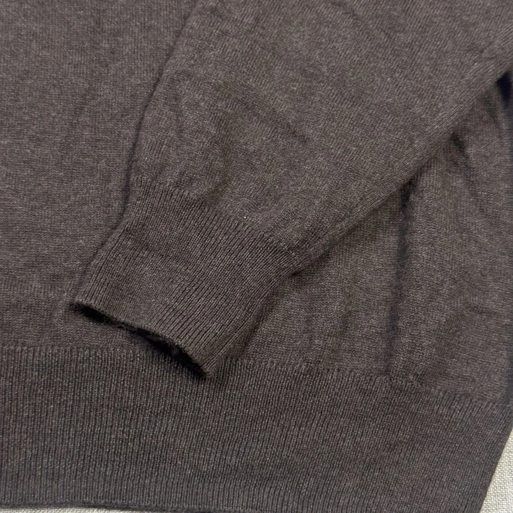 Orvis Pullover Sweater Mens M Brown Cotton Silk Cashmere Lightweight Collared
